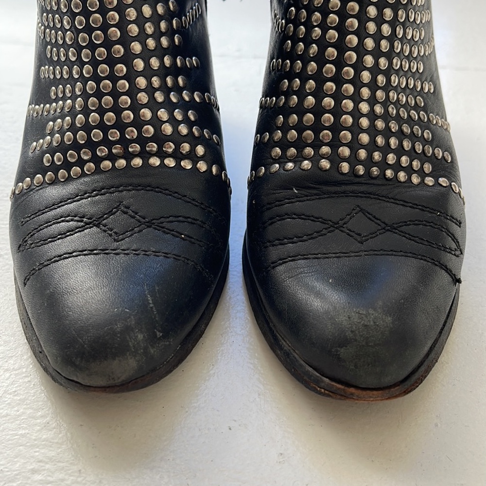 Genuine leather studded boots - Picture 4 of 6